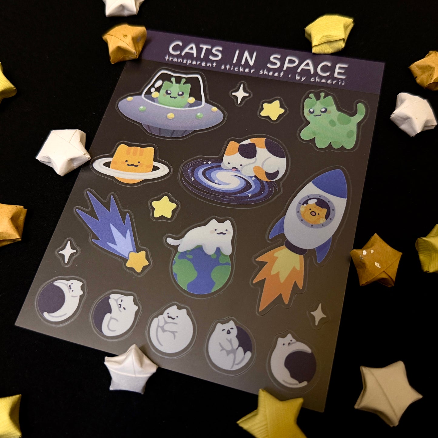 cats in space sticker sheet