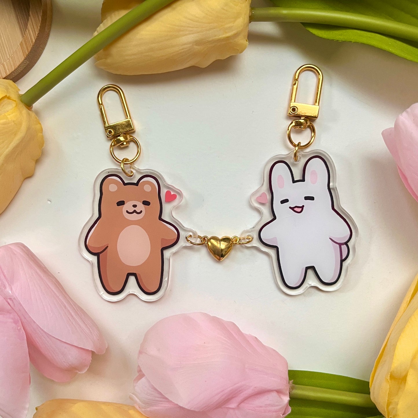 mix and match heart link keychains