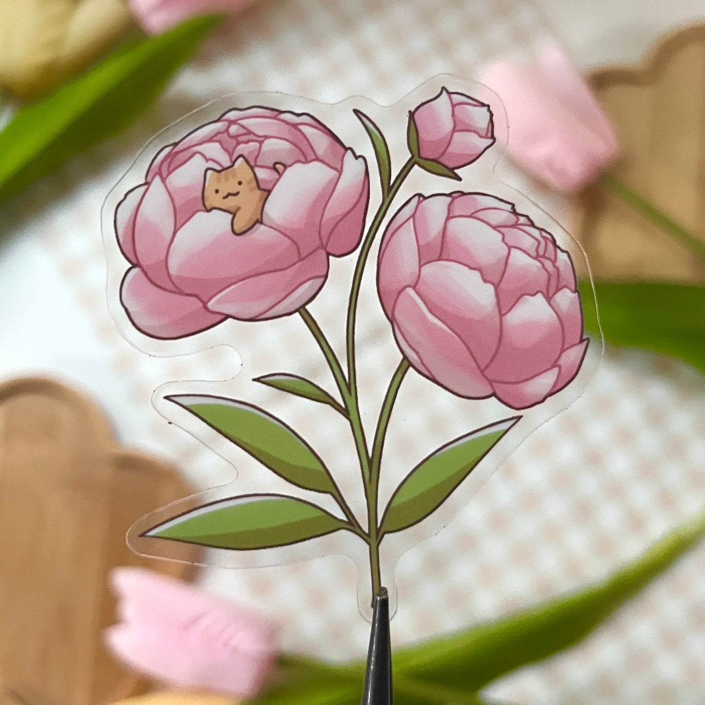 peony clear sticker
