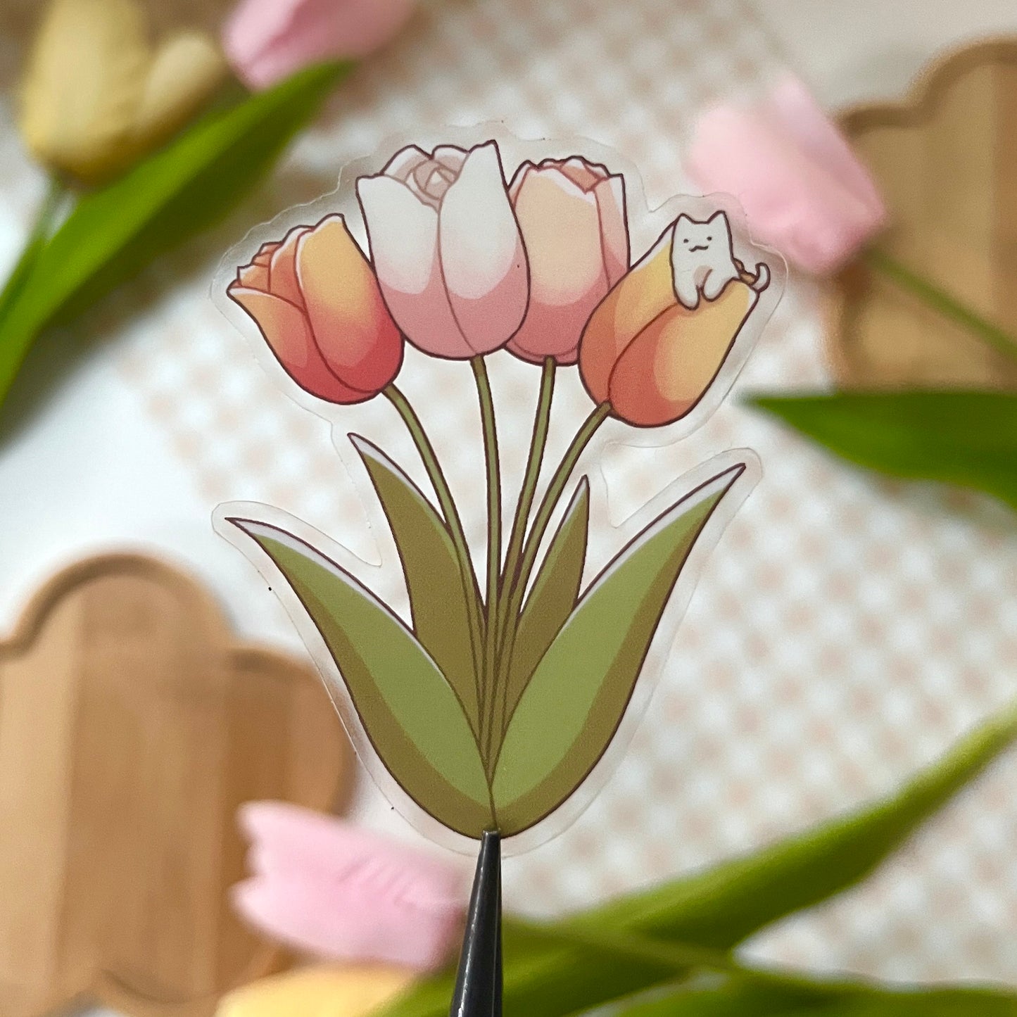 tulip clear sticker