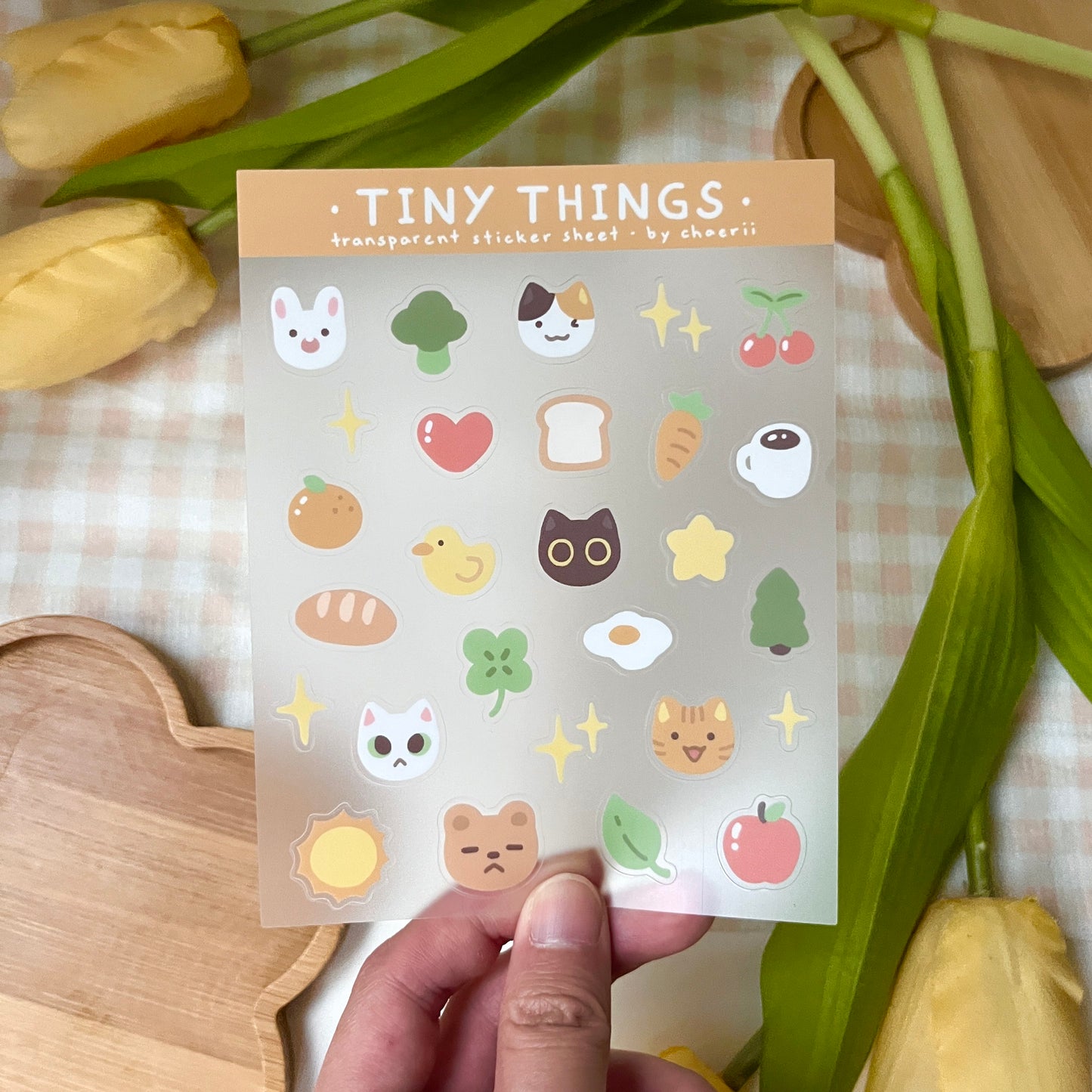 tiny things clear sticker sheet