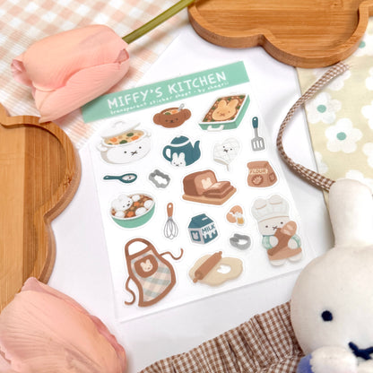 miffy's kitchen clear sticker sheet