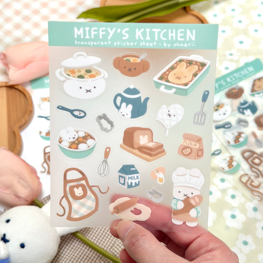 miffy's kitchen clear sticker sheet
