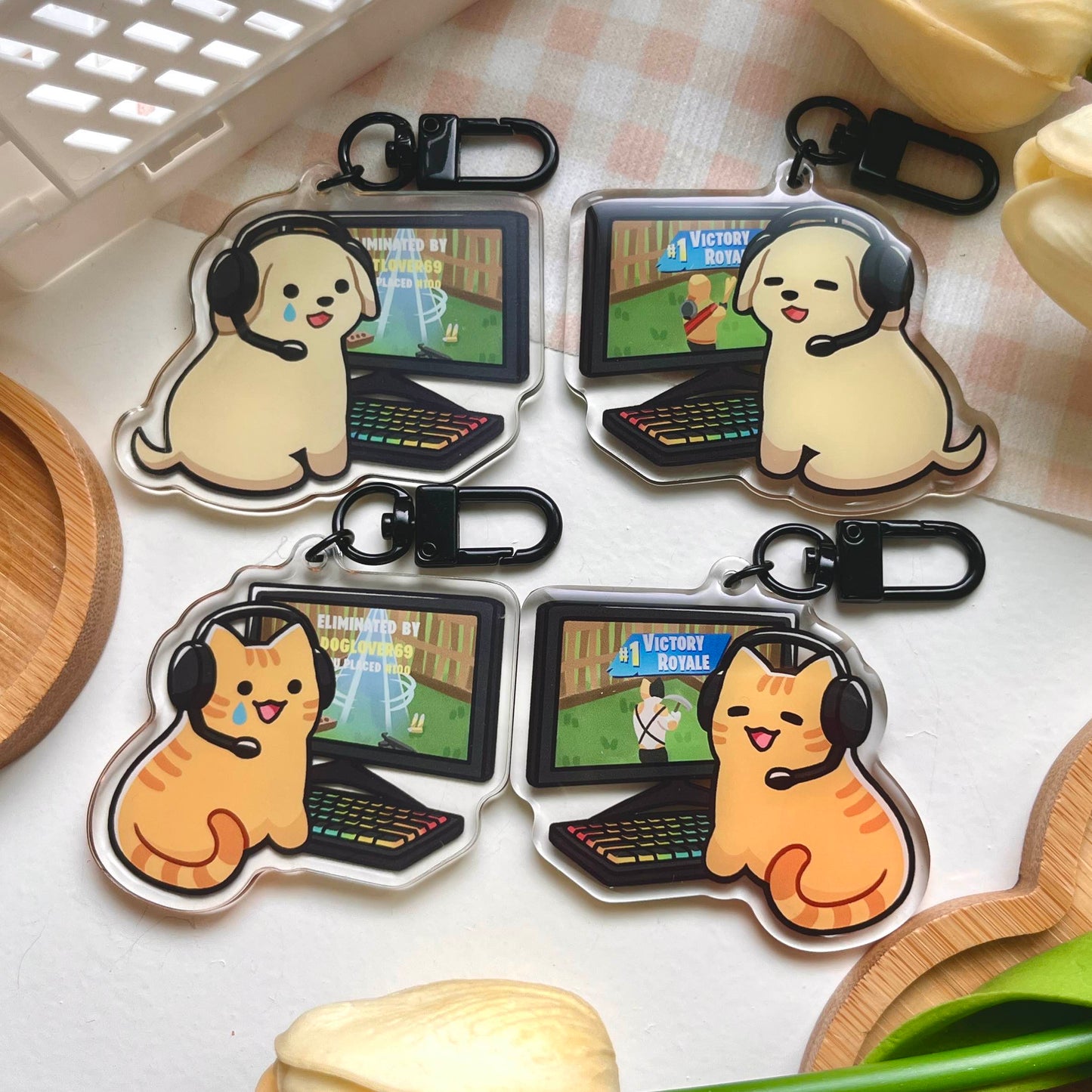 fortnite gamer pet keychains