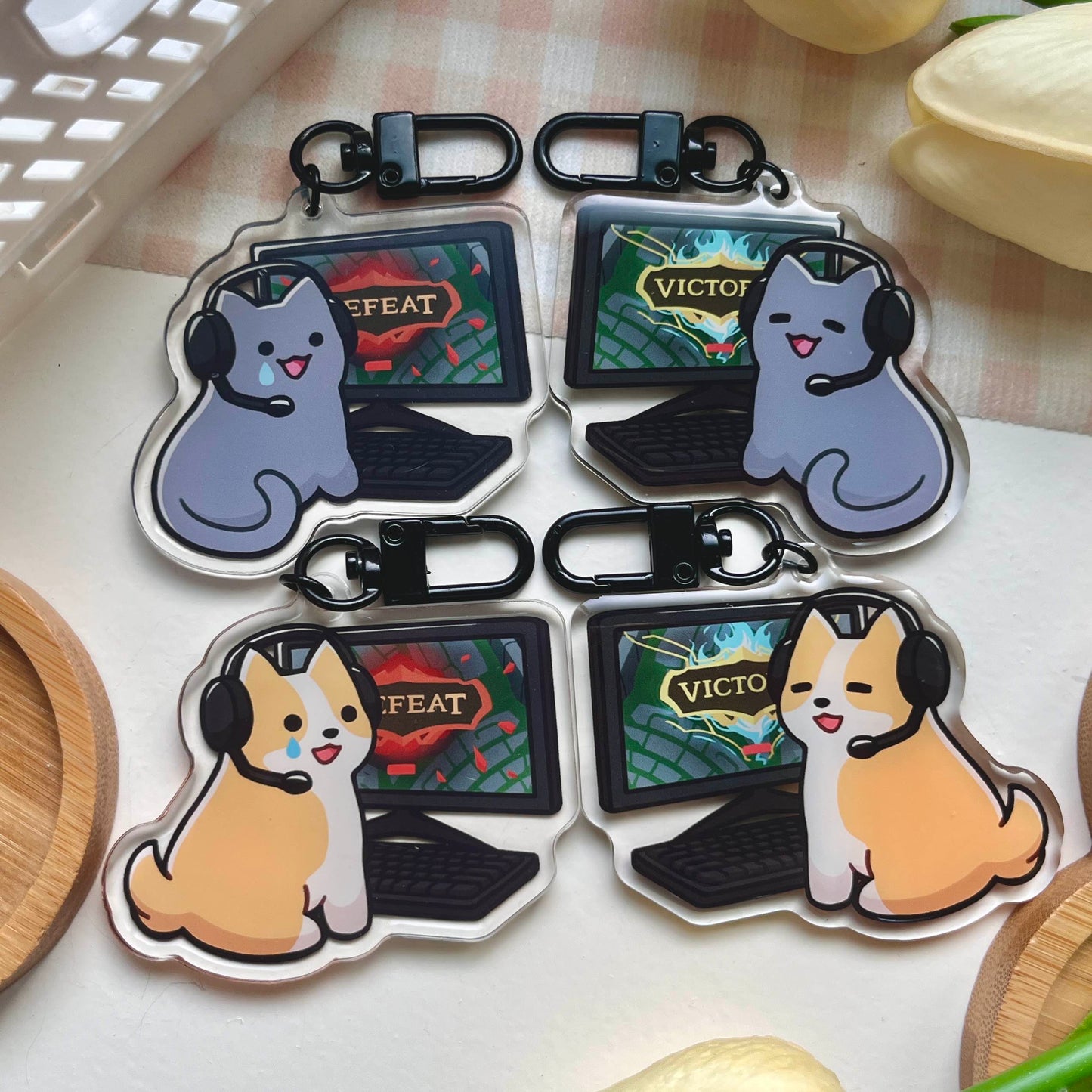 league gamer pet keychains