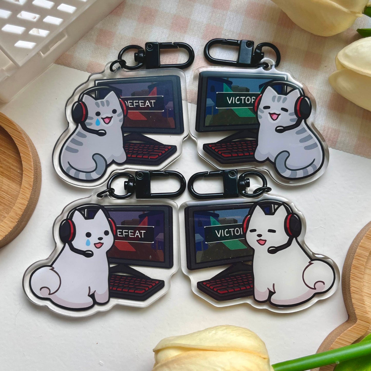 val gamer pet keychain