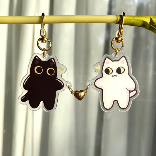 pair of cats matching keychains