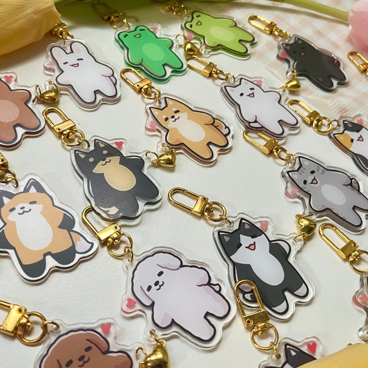 mix and match heart link keychains