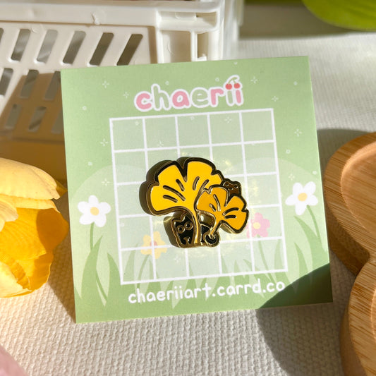 ginkgo enamel pin