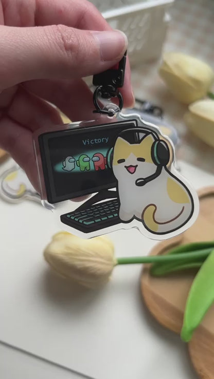 among us gamer pet keychains