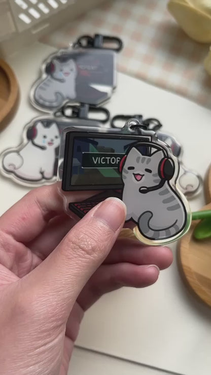 val gamer pet keychain