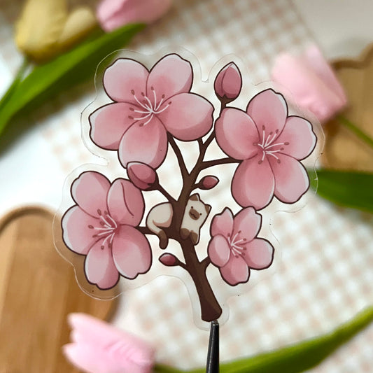 cherry blossom clear sticker