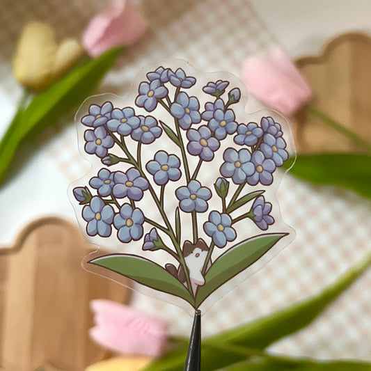 forget-me-not clear sticker