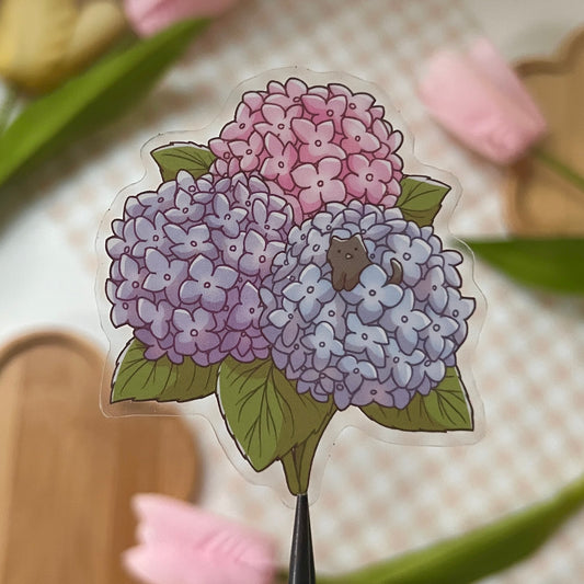 hydrangea clear sticker