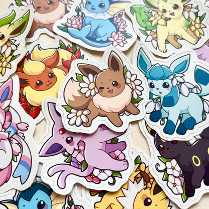 floral eeveelution stickers