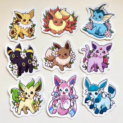 floral eeveelution stickers