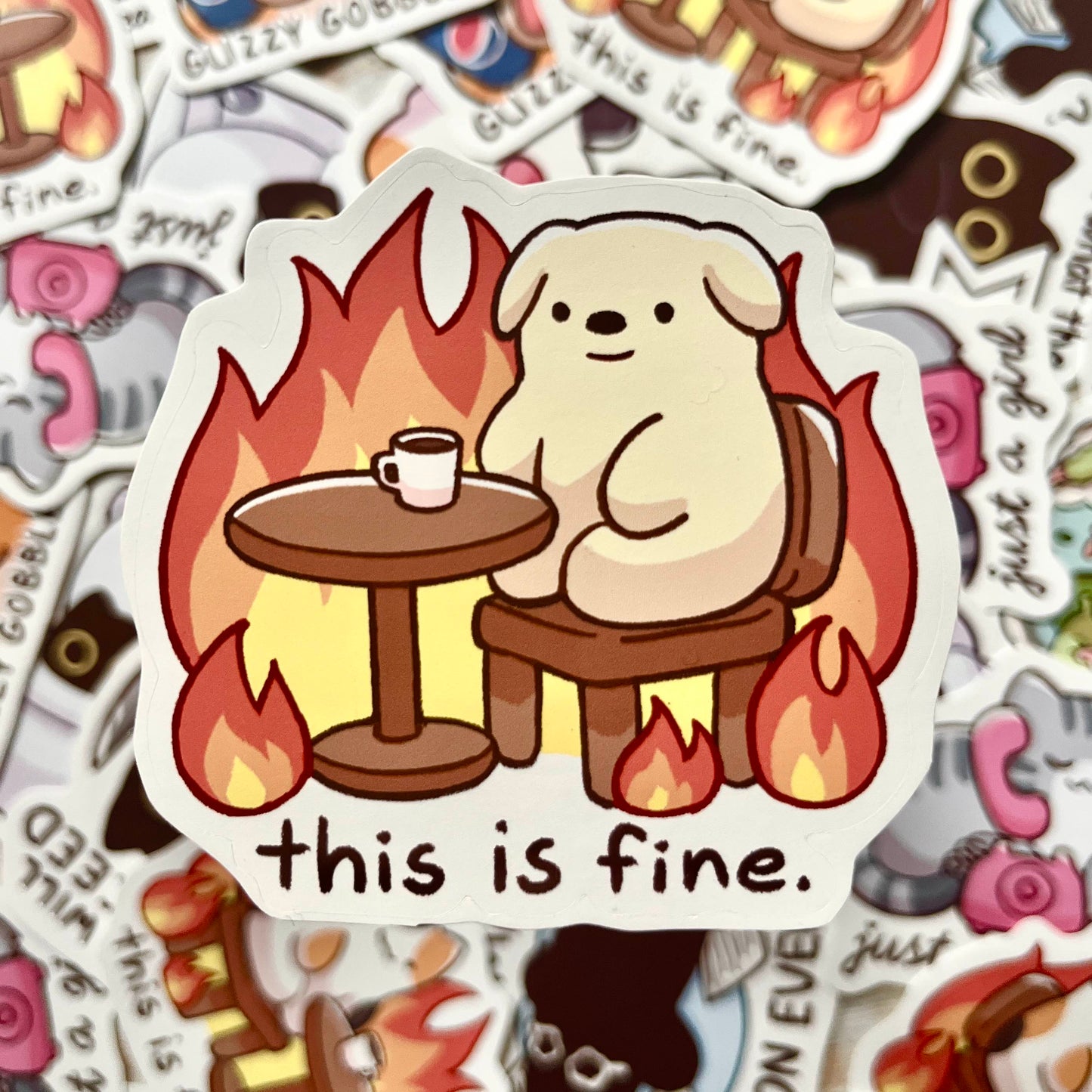 this is fine dog sticker