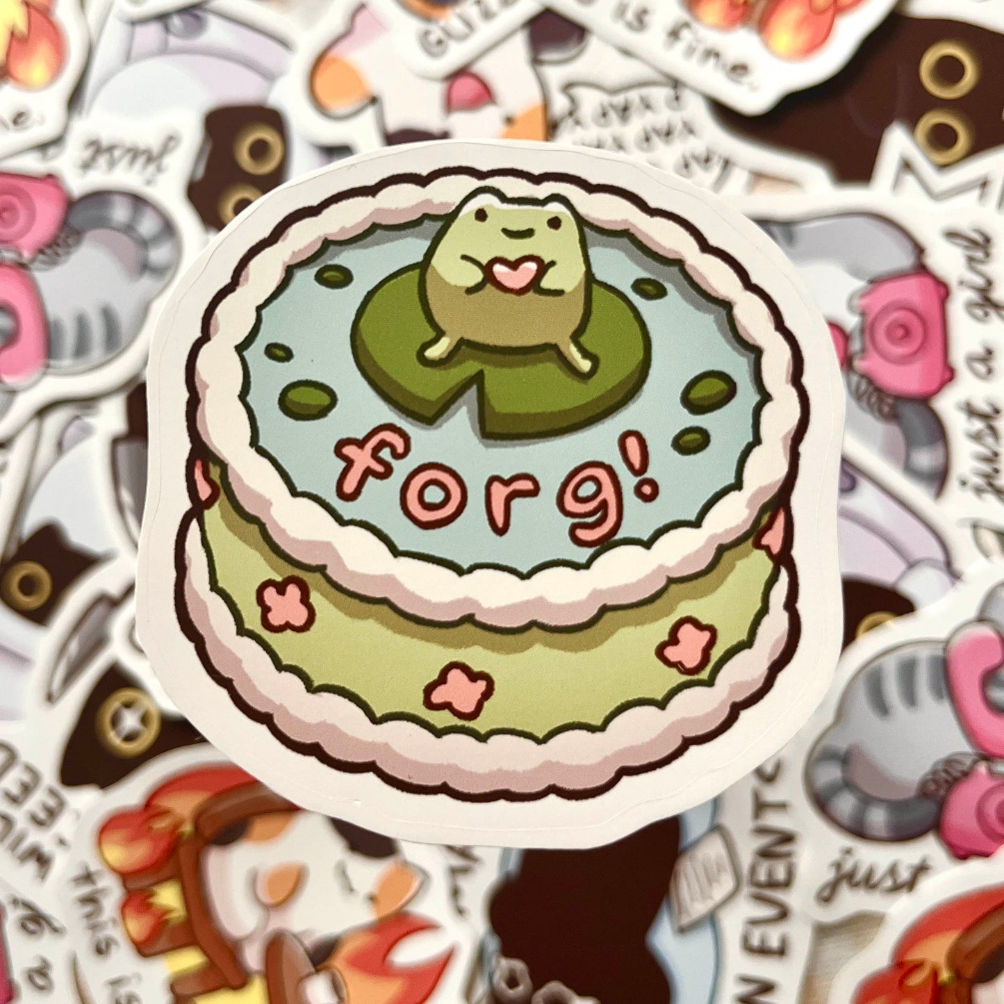 forg cake sticker