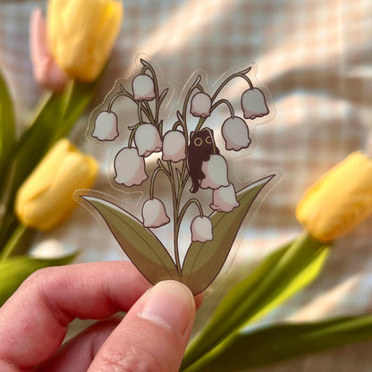 *transparent* floral cat stickers