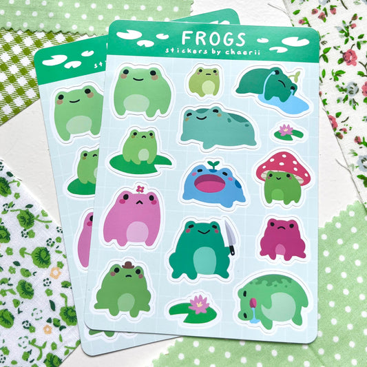 frogs sticker sheet