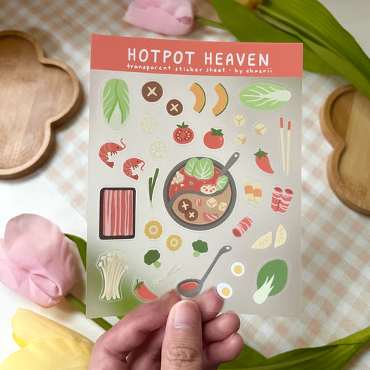 hotpot heaven clear sticker sheet