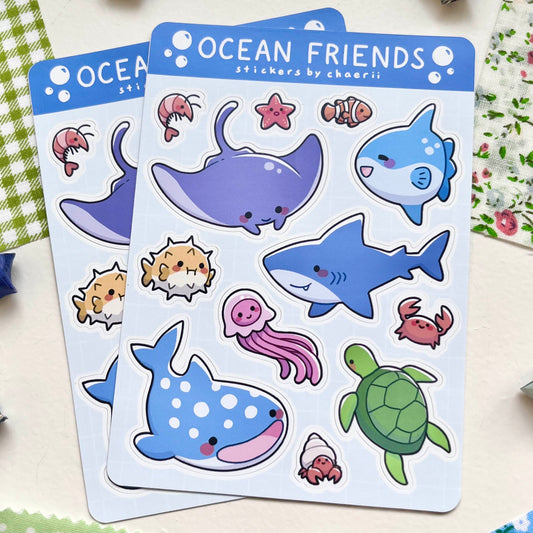 ocean friends sticker sheet