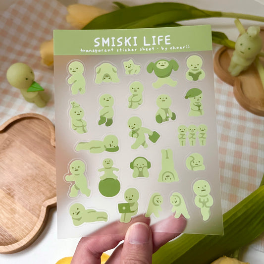 smiski life clear sticker sheet