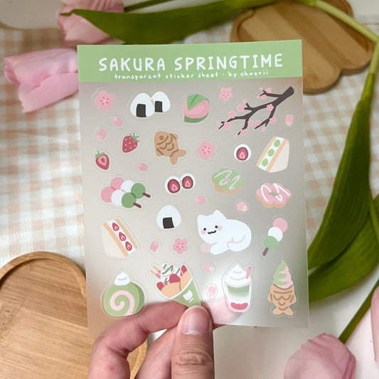 sakura springtime clear sticker sheet