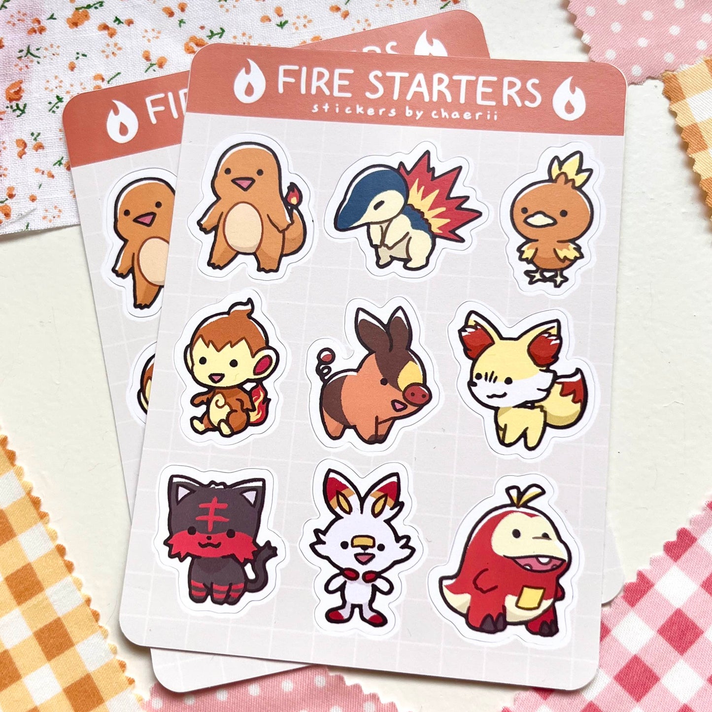 fire starters sticker sheet