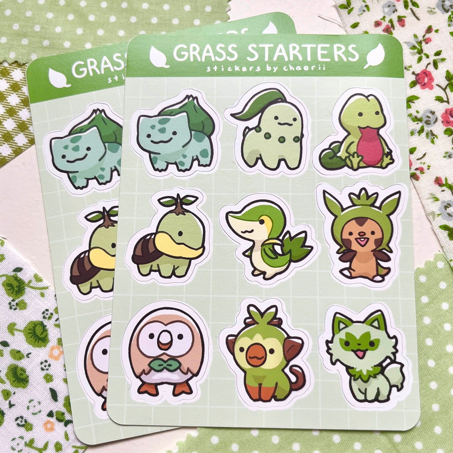 grass starters sticker sheet