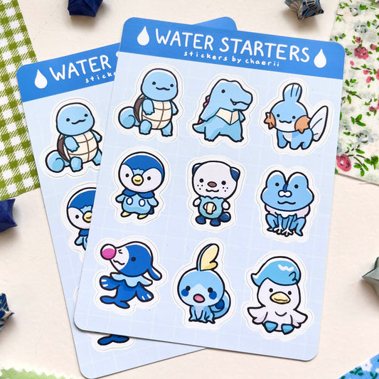 water starters sticker sheet