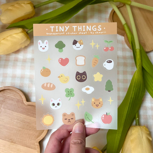 tiny things clear sticker sheet