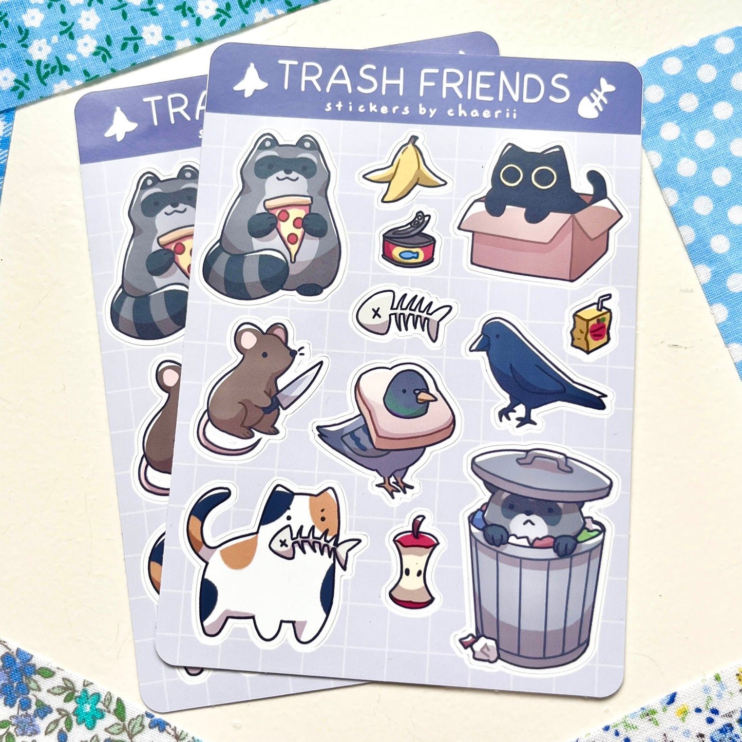 trash friends sticker sheet